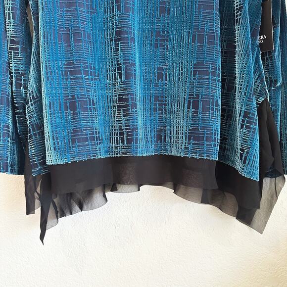 Simpley Vera Vera Wang Velvet Burnout Tunic Top 1X Sheer Whimsy Romance Grunge - Picture 3 of 8